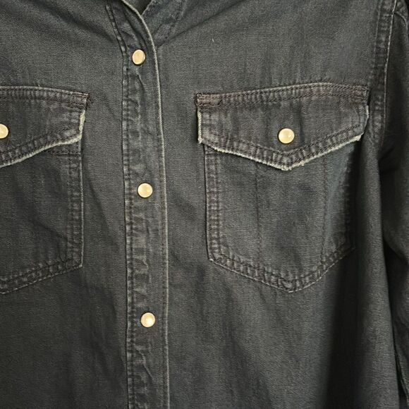 Free People With Love Denim Top  in dark Denim Size M - Picture 5 of 6